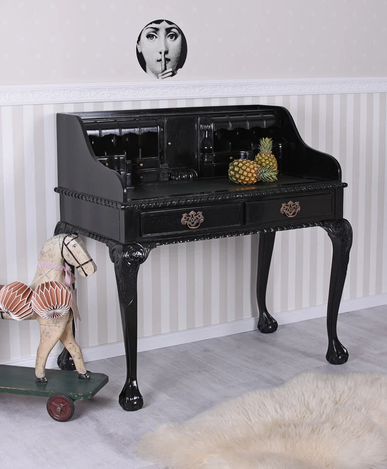 Damensekretär Antik Sekretär Bürotisch Schreibtisch Massivholz Schreibsekretär - Bild 2 von 4