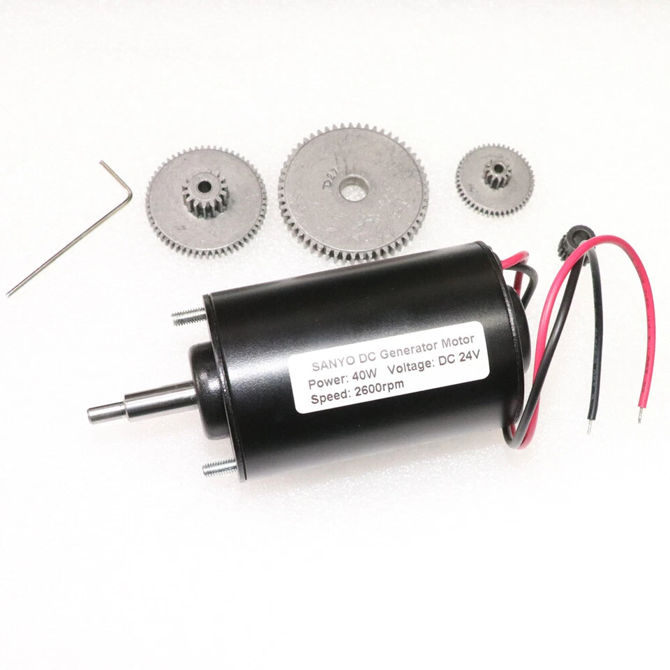 Motor gerador ímã permanente 12-24V turbina eólica dupla finalidade com engrenagens 40W DC - Imagem 2 de 4