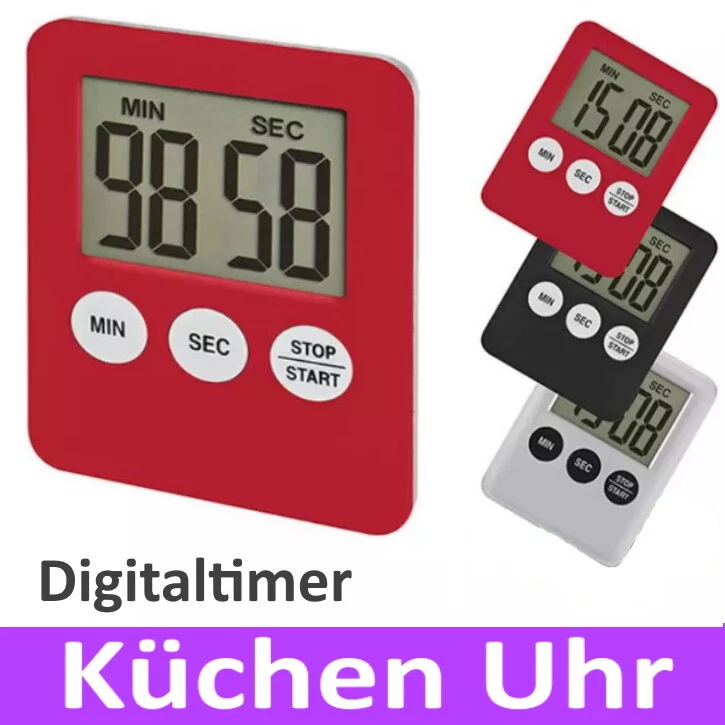 Eieruhr Küchenuhr Timer Küchen Küchenwecker Stoppuhr Kurzzeitmesser Magnet Digit - Bild 2 von 2