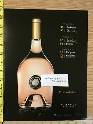 Miraval Rose Provence Wines Rating Scene 2016 Print Ad Advertisement 10 x 12