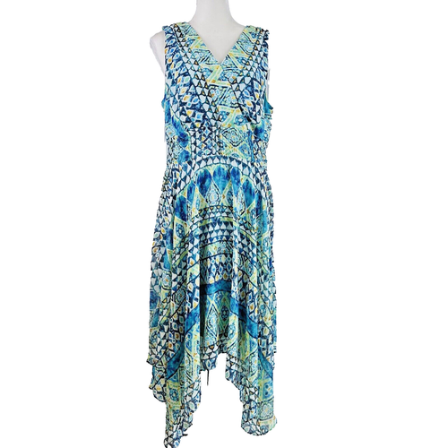Rabbit Rabbit MIDI Dress V Neck Sleeve Handkerchief Hem Boho Fairy Ballet SZ 18 - 第 1/11 張圖片