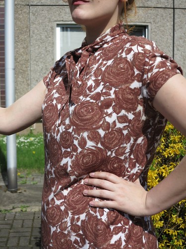 Damen Kleid Sommerkleid Blumen 60s True VINTAGE woman dress summer mini roses - Picture 7 of 9