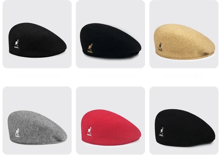 Venta Caliente Kangol Invierno Lana Cálida Newsboy Gorra Plana Informal Mujeres Hombres Boina Sombrero Foto 3 de 3