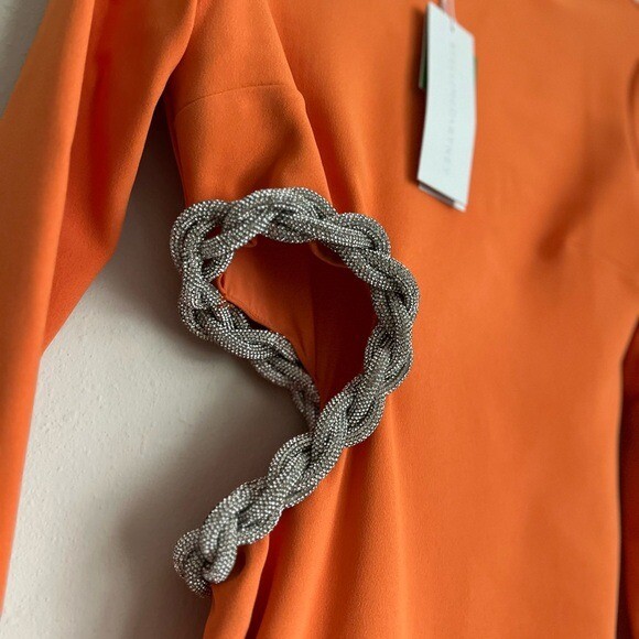 NWT Stella McCartney Crystal Rope Cutout Long Sleeve Cady