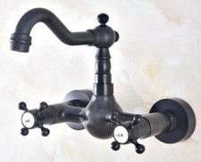Wall Mount Black oil Antique Brass Kitchen Faucet Bathroom Sink Mixer Tap 2nf463