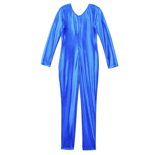 Girls Leotard Shiny Bodysuit Catsuit Jumpsuit Ballet Romper Jazz Dancewear Kids - Picture 37 of 64