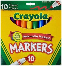 Crayola Broad Line Markers, Classic Colors 10 Each Pack of 2 