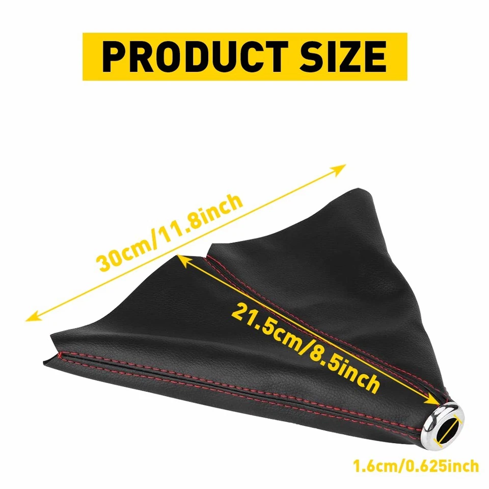 Cubierta de palanca de cambios universal de gamuza con perilla de cambio puntada negra roja para Honda Foto 3 de 4