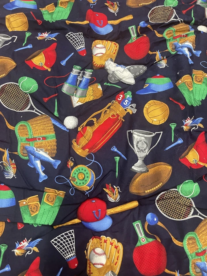 TODOS los Deportes Rectángulo Bebé Cuna Manta Edredón Guardería 48"x38" Béisbol, Pesca Foto 2 de 3