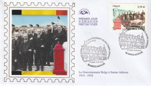 FDC 2015_Envel. 1st day_fdc_silk_The Belgian Government in Sainte-adresse. (4934)