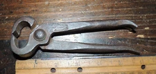 6" VINTAGE SARGENT & CO. WARRANTED NIPPERS, COBBLER, FARRIER, TACK PULLER TOOL