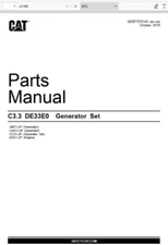 CAT Caterpillar C3.3 DE33E0 Generator Set GT21-Up Parts Catalog Manual PDF USB