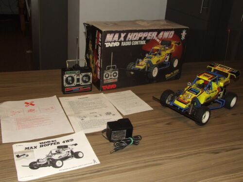 Taiyo Max Hopper 4WD Radio Control Turbo RC 25Km/h 80s Collectable Boxed Working - Foto 1 di 24