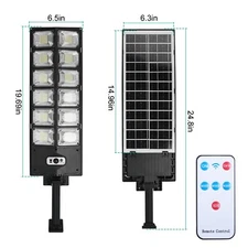 504LED Outdoor Solar Street Wall Light Sensor PIR Motion LED Lamp Remote Control