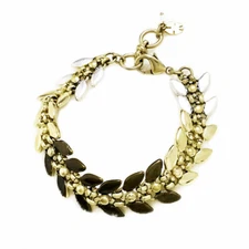 Lucky Brand Two Tone Multi Color Leaf Bead Bracelet
