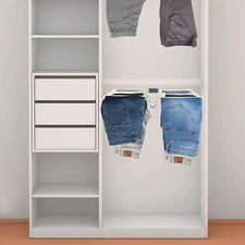 22-Arm Beige Steel Pull-Out Pants Hanger for Organized Closets