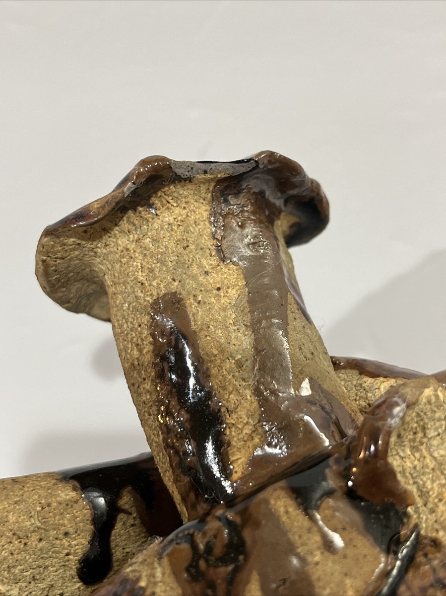 RARE 1973 Studio Pottery by Don J Unique Candlestick Holder
