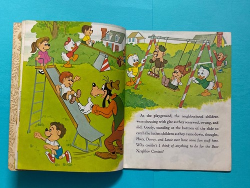 DISNEY’S MICKEY MOUSE AND THE BEST-NEIGHBOR CONTEST, 5th 1978 Little Golden Book - Picture 6 of 20