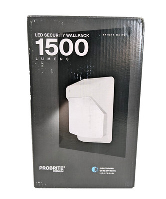 Probrite 75W LED White Outdoor Security Wallpack Premium Grade 1500 Lumens