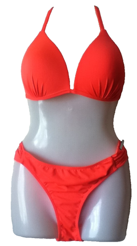 NEU OHNE ETIKETT**PRIMARK**HERVORRAGENDES HELLORANGEFARBENES DAMEN-BIKINI-SET + EIN ERSATZUNTERTEIL