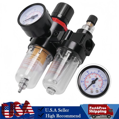 #ad 1 4 quot; Air Pressure Regulator Compressor Moisture Trap Filter Oil Water Separator $16.00