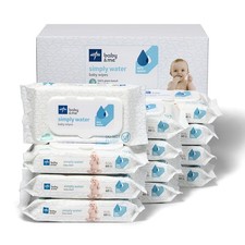 Medline Simply Water Baby Wipes, 99 Water Solution Wipes, 100 Plant-Based Bamb