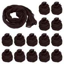 15Pcs Stocking Flower Fabric 65cm/26" for DIY Mesh Flowers Making, Dark Brown
