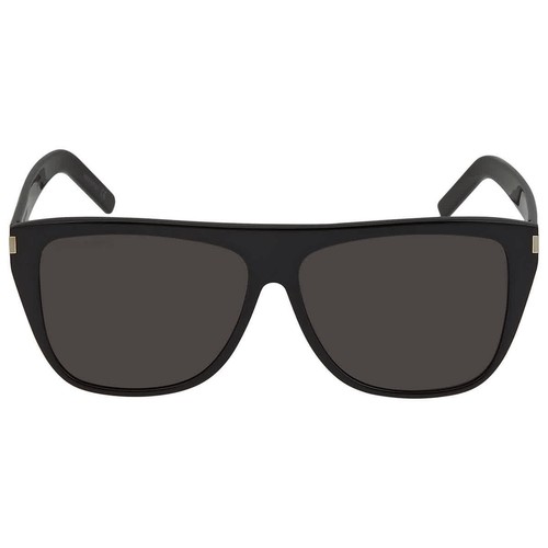 Saint Laurent Grey Square Unisex Sunglasses SL 1 SLIM 001 59