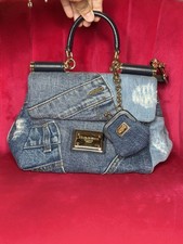 D&G DOLCE&GABBANA SICILY Denim patchwork Mini Handbag