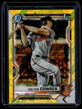 2021 Bowman Draft Sapphire Colton Cowser 1st Yellow BDC-166 BAL Orioles #/99