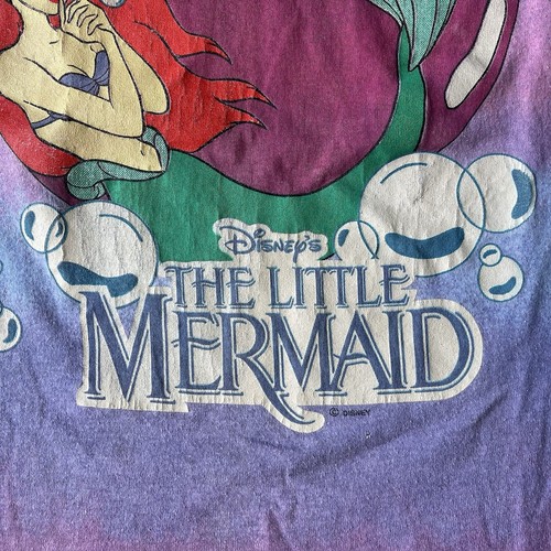 RARE Vintage 90s Disney The Little Mermaid Tie Dye AOP Shirt Youth Size M - Picture 2 of 8