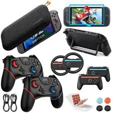 Pro Controllers Accessories Bundle for Nintendo Switch 2 17 in 1: Carrying Case,