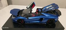 1/18 Autoart lamborghini Aventador Roadster Blue Custom Please Read