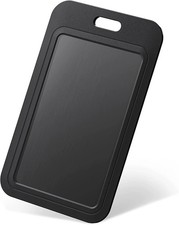 3 Pack Sliding ID Badge Holder Hard Black Vertical Plastic Card Case Protector P