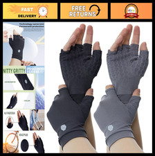 Unisex SPF 50 Fingerless Driving Gloves - Sun Protection Mittens with Silicone