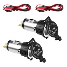 2pcs Car Cigarette Lighter Replacement12-24v Dc Power 2.51.231.23 Inch