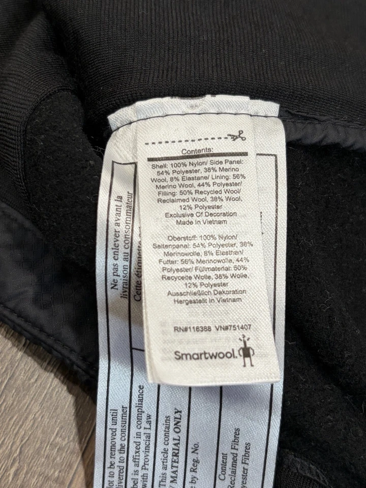 Chaleco Smartwool para Hombres Smartloft 60 Aislado Cremallera Completa Mezcla de Lana Negro Grande Foto 4 de 4