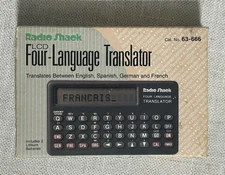 Vintage Radio Shack LCD Four-Language Translator New in Open Box 63-666