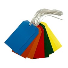 Image of Pack of 1000 Assorted Bright Colour 120 x 60mm Strung Tags