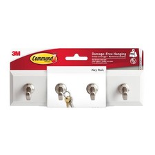Image of Command HOM18Q-ES White Key Rail Small 4 HooksOne Size One Colour WI1220