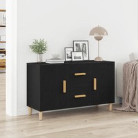 Sideboard Schwarz Eichenoptik 100 X 36 X 60 Cm Holzwerkstoff