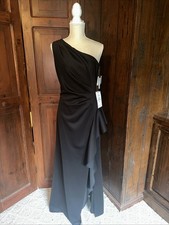 Xscape Women's Purple Ruffled One-Shoulder Gown Dress Size 10