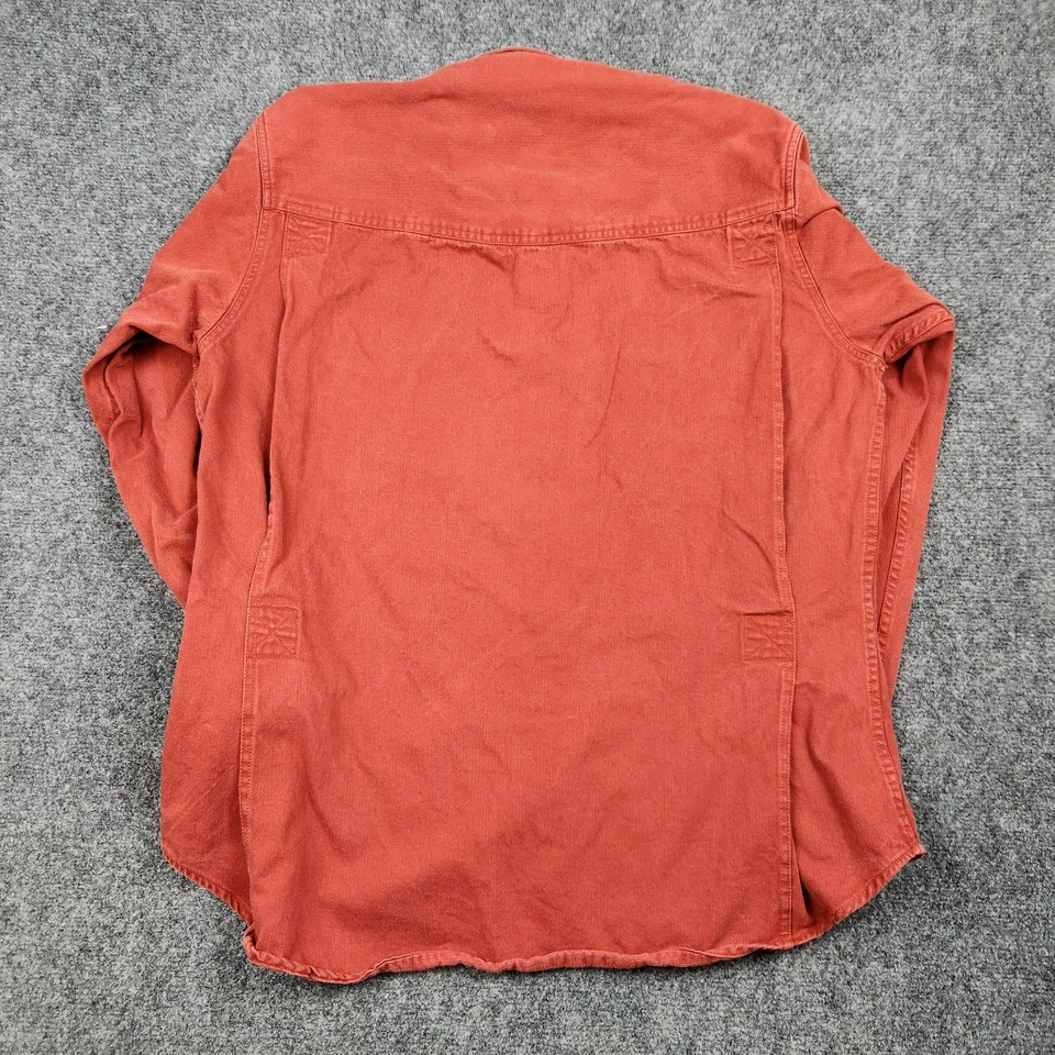 Camisa Roper Para Hombre Mediana Grande Roja Espiga Botón Frontal Algodón Occidental Foto 4 de 4