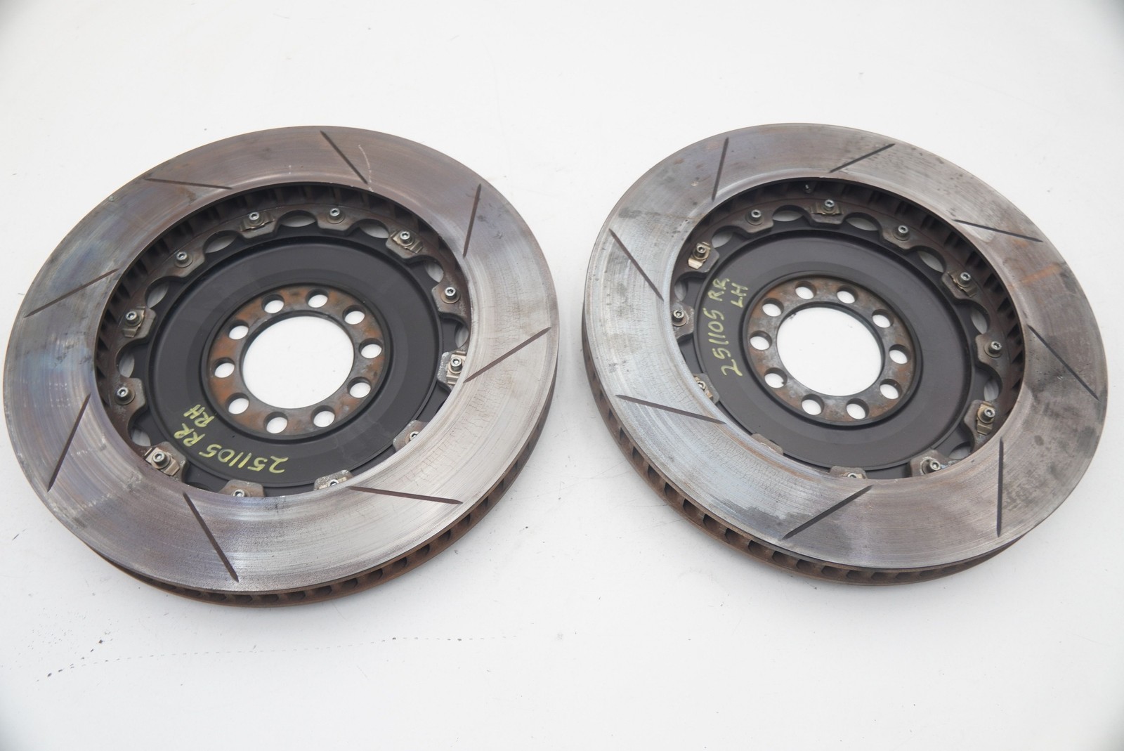 Set Rear Left Right Disc Brake Rotor Slotted GiroDisc Race Ferrari 458 Challenge