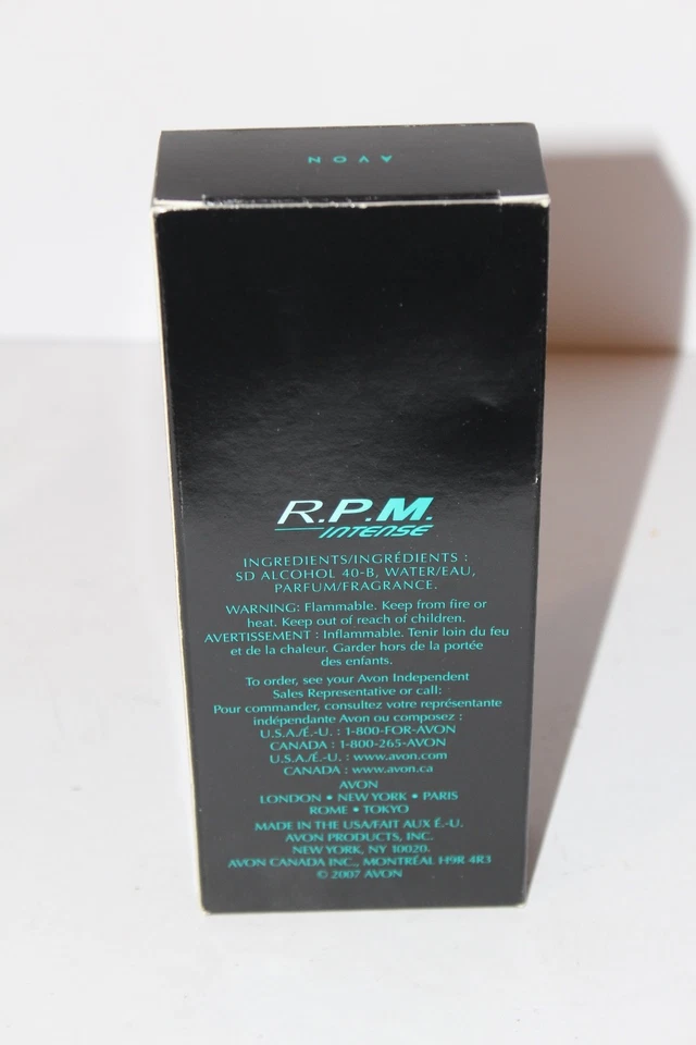 Avon R.P.M. Intense EDT Colonia 2,5 OZ Spray para Hombres Nuevo en Caja Nuevo Stock Antiguo Foto 3 de 4