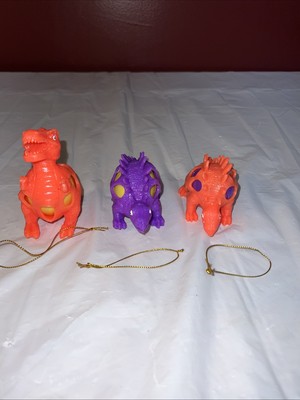 Set Of 3 dinosaur Ornaments With Easter Eggs Inside