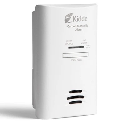 Kidde Carbon Monoxide Detector, Plug in Wall with AA Battery Backup, Test-Hush
