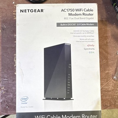 NETGEAR C6300 AC1750 Dual-Band WiFi Cable Modem Router DOCSIS 3.0 Gigabit 4 LAN