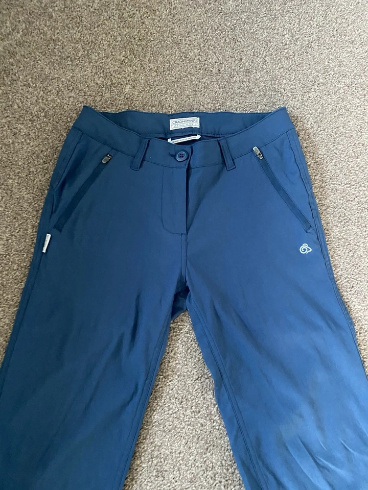 Craghoppers Damas Reino Unido 8 Pantalones Azul Teal Bolsillos Pro Elastizado Caminar Foto 4 de 4
