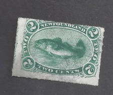 CANADA TERRE-NEUVE # 24 COMME NEUF 2c MORUE VERTE ROULETTE BS32950